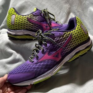 Mizuno Women's Vibrant Purple and Lime Athletic Shoes